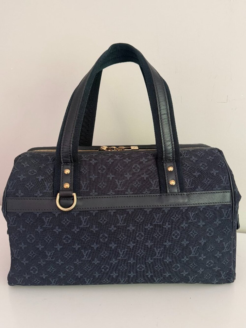 Louis Vuitton Joséphine GM M92211 Navy Monogram Mini Lin Boston Bag